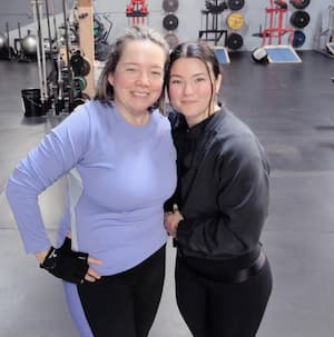 Bryna Gerakos with Kiarra at the gym